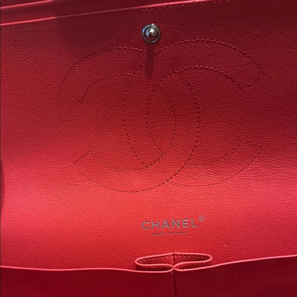 CHANEL Red Patent leather jumbo double flap bag - Picture 3 of 9